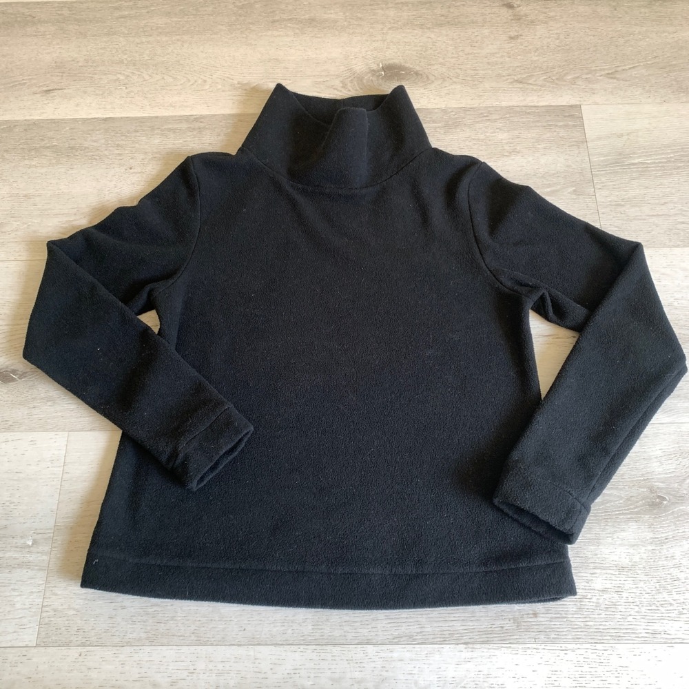Dudley‎ Stephens Black Fleece Turtleneck Pullover Top Size M Pineapple Logo